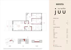 4 pokoje, mieszkanie 71,67 m², parter, oferta nr A/M022, Osiedle Juu, Warszawa, Białołęka, Grodzisk, ul. Skarbka z Gór 47