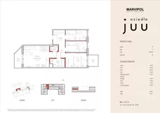 4 pokoje, mieszkanie 70,37 m², piętro 1, oferta nr B/M041, Osiedle Juu, Warszawa, Białołęka, Grodzisk, ul. Skarbka z Gór 47
