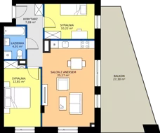 3 pokoje, mieszkanie 59,28 m², piętro 1, oferta nr POGO/A/2D, Pogonowskiego 73, Łódź, Polesie, Stare Polesie, ul. Pogonowskiego 73