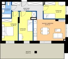 4 pokoje, mieszkanie 69,33 m², piętro 1, oferta nr POGO/D/2D, Pogonowskiego 73, Łódź, Polesie, Stare Polesie, ul. Pogonowskiego 73
