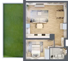 2 pokoje, mieszkanie 49,37 m², parter, oferta nr RD2/A/07, Rędzińska, Wrocław, Maślice, ul. Rędzińska