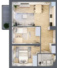 3 pokoje, mieszkanie 51,56 m², piętro 3, oferta nr RD2/A/35, Rędzińska, Wrocław, Maślice, ul. Rędzińska