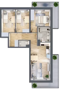 4 pokoje, mieszkanie 68,51 m², piętro 1, oferta nr RD2/D/11, Rędzińska, Wrocław, Maślice, ul. Rędzińska