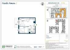 2 pokoje, mieszkanie 41,32 m², piętro 2, oferta nr OH3-2/F/3/158, Osiedle Hemara 3, Warszawa, Białołęka, Brzeziny, ul. Mariana Hemara