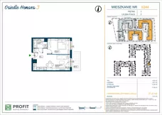 2 pokoje, mieszkanie 37,33 m², piętro 3, oferta nr OH3-2/I/4/244, Osiedle Hemara 3, Warszawa, Białołęka, Brzeziny, ul. Mariana Hemara