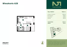 2 pokoje, mieszkanie 38,02 m², piętro 1, oferta nr POGO2/A/2B, Pogonowskiego 52, Łódź, Polesie, Stare Polesie, ul. Pogonowskiego 52