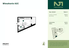 1 pokój, mieszkanie 25,10 m², piętro 1, oferta nr POGO2/A/2C, Pogonowskiego 52, Łódź, Polesie, Stare Polesie, ul. Pogonowskiego 52