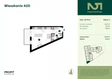1 pokój, mieszkanie 33,79 m², piętro 1, oferta nr POGO2/A/2D, Pogonowskiego 52, Łódź, Polesie, Stare Polesie, ul. Pogonowskiego 52