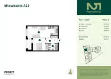 2 pokoje, mieszkanie 44,61 m², piętro 1, oferta nr POGO2/A/2I, Pogonowskiego 52, Łódź, Polesie, Stare Polesie, ul. Pogonowskiego 52