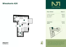 1 pokój, mieszkanie 39,14 m², piętro 1, oferta nr POGO2/A/2K, Pogonowskiego 52, Łódź, Polesie, Stare Polesie, ul. Pogonowskiego 52