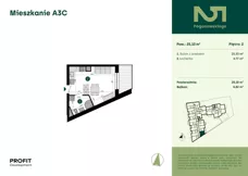 1 pokój, mieszkanie 25,10 m², piętro 2, oferta nr POGO2/A/3C, Pogonowskiego 52, Łódź, Polesie, Stare Polesie, ul. Pogonowskiego 52