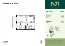 2 pokoje, mieszkanie 49,37 m², piętro 2, oferta nr POGO2/A/3G, Pogonowskiego 52, Łódź, Polesie, Stare Polesie, ul. Pogonowskiego 52