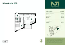 2 pokoje, mieszkanie 47,33 m², piętro 2, oferta nr POGO2/B/3B, Pogonowskiego 52, Łódź, Polesie, Stare Polesie, ul. Pogonowskiego 52