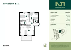 3 pokoje, mieszkanie 61,82 m², piętro 2, oferta nr POGO2/B/3D, Pogonowskiego 52, Łódź, Polesie, Stare Polesie, ul. Pogonowskiego 52