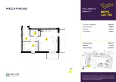 2 pokoje, mieszkanie 48,70 m², parter, oferta nr TRF/A/1D, Nowe Złotno, Łódź, Polesie, Złotno, ul. Traktorowa 24