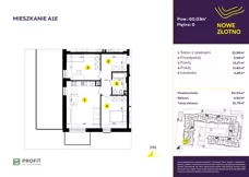 3 pokoje, mieszkanie 60,14 m², parter, oferta nr TRF/A/1E, Nowe Złotno, Łódź, Polesie, Złotno, ul. Traktorowa 24