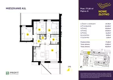 4 pokoje, mieszkanie 77,19 m², parter, oferta nr TRF/A/1L, Nowe Złotno, Łódź, Polesie, Złotno, ul. Traktorowa 24