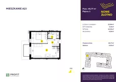 2 pokoje, mieszkanie 45,86 m², piętro 1, oferta nr TRF/A/2J, Nowe Złotno, Łódź, Polesie, Złotno, ul. Traktorowa 24