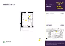 1 pokój, mieszkanie 29,27 m², parter, oferta nr TRF/C/1C, Nowe Złotno, Łódź, Polesie, Złotno, ul. Traktorowa 24