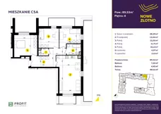 4 pokoje, mieszkanie 89,89 m², piętro 4, oferta nr TRF/C/5A, Nowe Złotno, Łódź, Polesie, Złotno, ul. Traktorowa 24