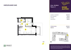 2 pokoje, mieszkanie 39,81 m², piętro 3, oferta nr TRF/D/4D, Nowe Złotno, Łódź, Polesie, Złotno, ul. Traktorowa 24