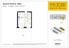 2 pokoje, mieszkanie 34,69 m², piętro 3, oferta nr RD4B/G/34, Rędzińska 4, Wrocław, Maślice, ul. Rędzińska