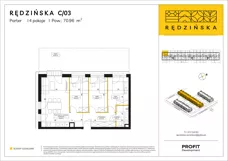 4 pokoje, mieszkanie 70,96 m², parter, oferta nr RD4B/C/03, Rędzińska 4, Wrocław, Maślice, ul. Rędzińska