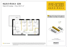 4 pokoje, mieszkanie 65,37 m², piętro 3, oferta nr RD4B/C/33, Rędzińska 4, Wrocław, Maślice, ul. Rędzińska