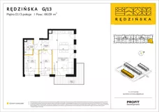 3 pokoje, mieszkanie 66,09 m², piętro 1, oferta nr RD4B/G/13, Rędzińska 4, Wrocław, Maślice, ul. Rędzińska