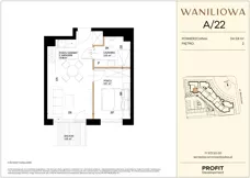 2 pokoje, mieszkanie 34,59 m², piętro 2, oferta nr WA2/A/22, Waniliowa, Wrocław, Lipa Piotrowska, Psie Pole, ul. Waniliowa