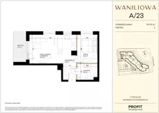 2 pokoje, mieszkanie 40,09 m², piętro 2, oferta nr WA2/A/23, Waniliowa, Wrocław, Lipa Piotrowska, Psie Pole, ul. Waniliowa