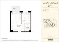 2 pokoje, mieszkanie 38,55 m², piętro 1, oferta nr WA2/B/11, Waniliowa, Wrocław, Lipa Piotrowska, Psie Pole, ul. Waniliowa