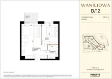 2 pokoje, mieszkanie 38,55 m², piętro 1, oferta nr WA2/B/12, Waniliowa, Wrocław, Lipa Piotrowska, Psie Pole, ul. Waniliowa