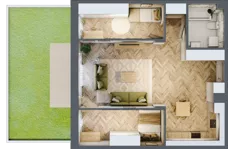 3 pokoje, mieszkanie 68,00 m², parter, oferta nr 4, Wodociągowa - Etap VII, Sulejówek, ul. Wodociągowa 1/1A/1B