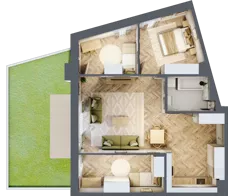 4 pokoje, mieszkanie 74,70 m², parter, oferta nr 5, Wodociągowa - Etap VII, Sulejówek, ul. Wodociągowa 1/1A/1B