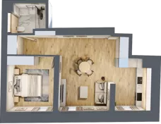 2 pokoje, apartament 45,62 m², parter, oferta nr 2B1, SoHo Residence II, Kraków, Grzegórzki, ul. Prochowa 8