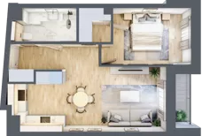 2 pokoje, apartament 45,46 m², piętro 1, oferta nr 12B2, SoHo Residence II, Kraków, Grzegórzki, ul. Prochowa 8
