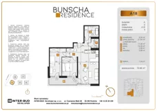 3 pokoje, mieszkanie 70,88 m², piętro 2, oferta nr A18, Bunscha Residence, Kraków, Dębniki, Ruczaj, ul. Bunscha
