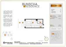 1 pokój, mieszkanie 31,74 m², parter, oferta nr A3, Bunscha Residence, Kraków, Dębniki, Ruczaj, ul. Bunscha