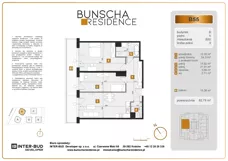 3 pokoje, mieszkanie 82,79 m², piętro 5, oferta nr B55, Bunscha Residence, Kraków, Dębniki, Ruczaj, ul. Bunscha