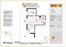 2 pokoje, mieszkanie 59,70 m², parter, oferta nr B6, Bunscha Residence, Kraków, Dębniki, Ruczaj, ul. Bunscha