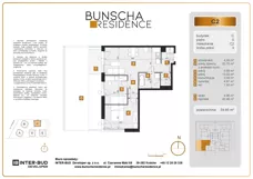3 pokoje, mieszkanie 59,85 m², parter, oferta nr C2, Bunscha Residence, Kraków, Dębniki, Ruczaj, ul. Bunscha