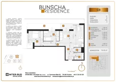 3 pokoje, mieszkanie 79,30 m², piętro 1, oferta nr C15, Bunscha Residence, Kraków, Dębniki, Ruczaj, ul. Bunscha