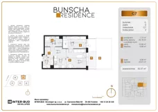 2 pokoje, mieszkanie 50,39 m², piętro 1, oferta nr C16, Bunscha Residence, Kraków, Dębniki, Ruczaj, ul. Bunscha