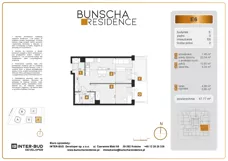 2 pokoje, mieszkanie 47,77 m², parter, oferta nr E6, Bunscha Residence, Kraków, Dębniki, Ruczaj, ul. Bunscha