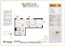 3 pokoje, mieszkanie 67,24 m², parter, oferta nr E9, Bunscha Residence, Kraków, Dębniki, Ruczaj, ul. Bunscha