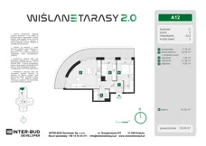 3 pokoje, mieszkanie 53,24 m², piętro 2, oferta nr A.12, Wiślane Tarasy 2.0, Kraków, Grzegórzki, ul. Grzegórzecka/Stachowskiego