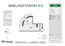 2 pokoje, mieszkanie 52,11 m², piętro 5, oferta nr B.154, Wiślane Tarasy 2.0, Kraków, Grzegórzki, ul. Grzegórzecka/Stachowskiego