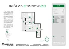 3 pokoje, mieszkanie 56,61 m², piętro 2, oferta nr A.16, Wiślane Tarasy 2.0, Kraków, Grzegórzki, ul. Grzegórzecka/Stachowskiego