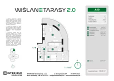 3 pokoje, mieszkanie 66,09 m², piętro 3, oferta nr A.19, Wiślane Tarasy 2.0, Kraków, Grzegórzki, ul. Grzegórzecka/Stachowskiego